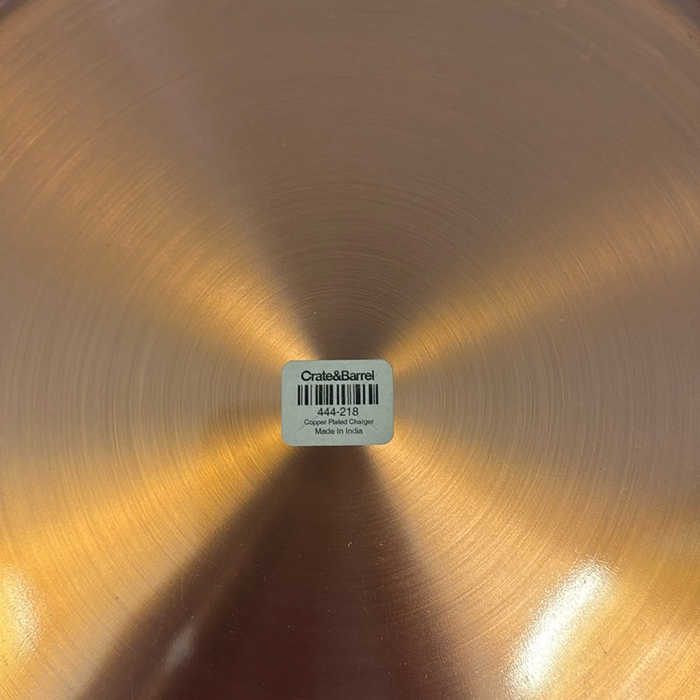 Crate & Barrel Copper Plated Charger - Picture 6 of 10